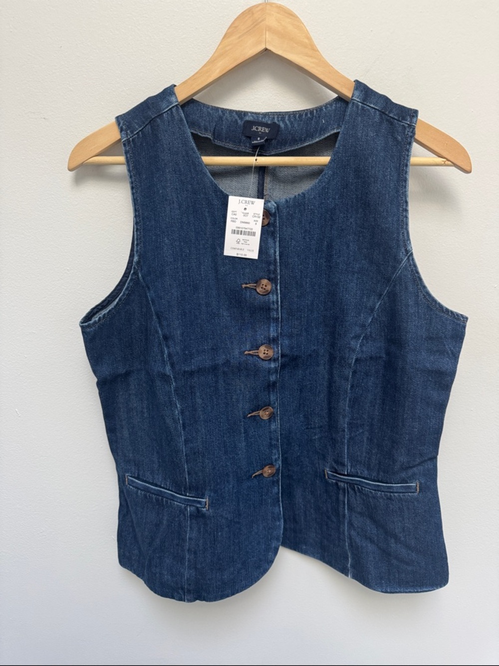 J. Crew Dark Blue Denim Button-Front Vest - Picture 5 of 15